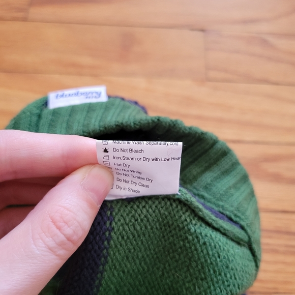 Blueberry Pet Dog Sweater, navy and green, size medium - Picture 5 of 5